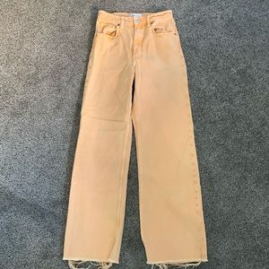 wide leg distressed jeans